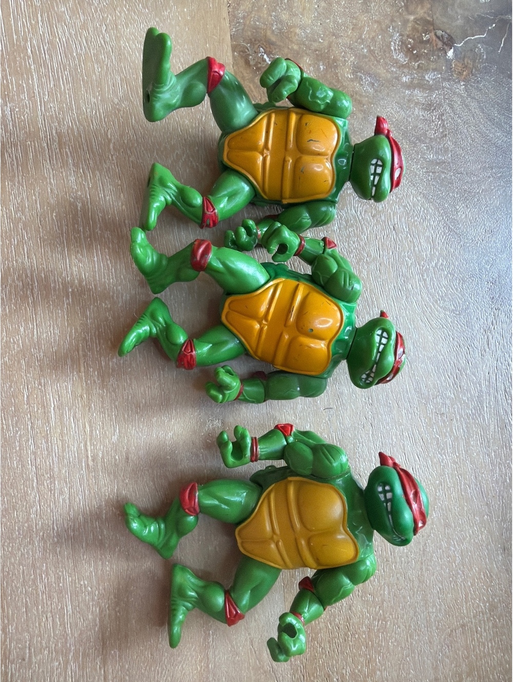 Vintage TMNT Raphael Figure Lot of 3 Playmates 1988 1990 Variants Loose